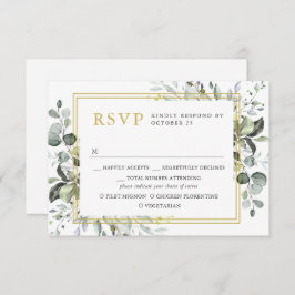 Cartão RSVP CASAMENTO Eucalyptus Simples ESCOLHA