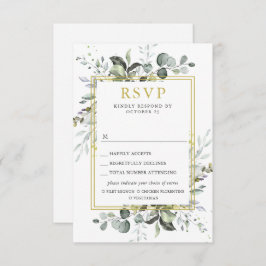 Cartão RSVP CASAMENTO Eucalyptus Simples ESCOLHA