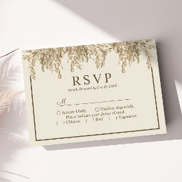 Cartão RSVP Casamento Exótico Terrestre da Boêmia Pampas