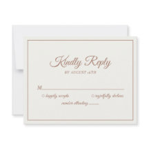 Casamento Favor Responder Moderno Creme & Marrom M