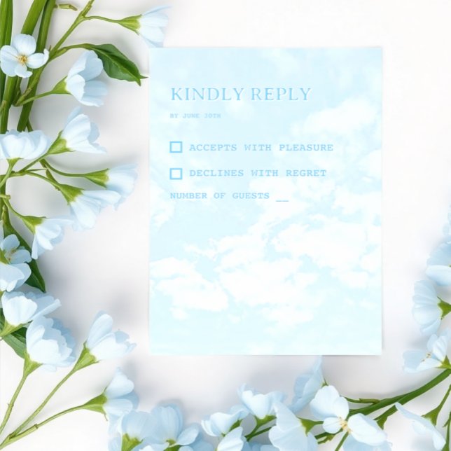 Cartão RSVP Casamento Feito no Céu (Criador carregado)