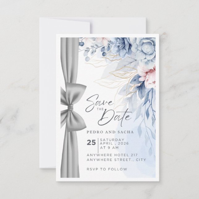Cartão RSVP Casamento Feliz (Frente)