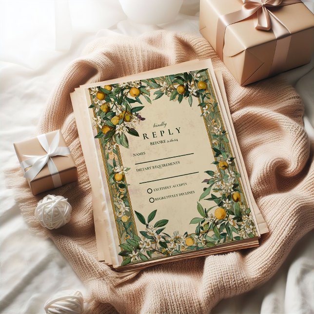 Cartão RSVP Casamento Flor de Limão (Criador carregado)
