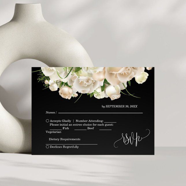 Cartão RSVP Casamento Floral (Criador carregado)