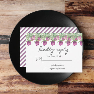 Cartão RSVP Casamento Floral Aquarela Jungle de Verão