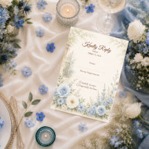 Casamento Floral Azul Elegante