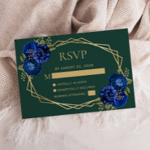 Casamento Floral Azul Real Verde Esmeralda Dourado