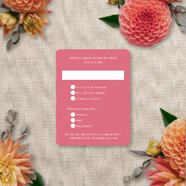 Cartão RSVP Casamento Floral Blur Moderno Elegante Verão Outon