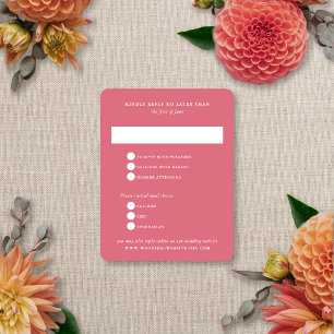 Cartão RSVP Casamento Floral Blur Moderno Elegante Verão Outon