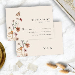 Cartão RSVP Casamento Floral Boho Chic