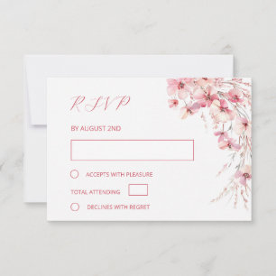 Cartão RSVP Casamento Floral Boho Rosa Arte Final