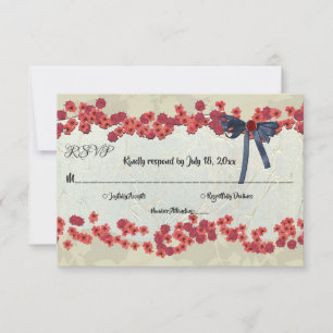 Cartão RSVP Casamento Floral Boho Summer, País Russo Elegante