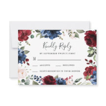 Casamento Floral Cor-de-marinho Azul e Borgonha Ro