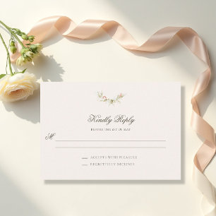 Cartão RSVP Casamento Floral Cor-de-Rosa Etéreo Jardim Vintage