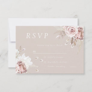 Cartão RSVP Casamento Floral Cor-de-Rosa Magnífico
