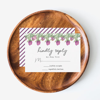 Cartão RSVP Casamento Floral da Selva de Verão