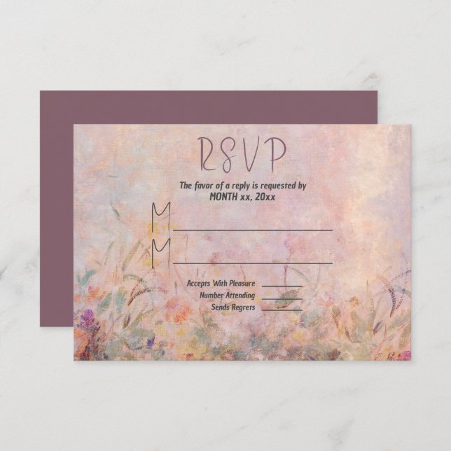 Cartão RSVP Casamento Floral das Flores Selvagens (Frente/Verso)