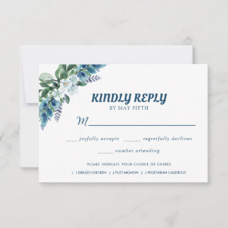 Cartão RSVP Casamento Floral de Aquarela de Jardim de Verão