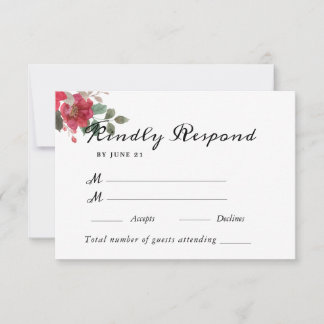 Cartão RSVP Casamento Floral de Aquarela de Jardim de Verão