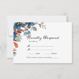 Cartão RSVP Casamento Floral de Aquarela de Jardim de Verão