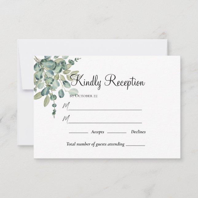 Cartão RSVP Casamento Floral de Aquarela de Jardim de Verão (Frente)