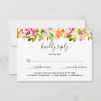 Casamento Floral de Aquarela de Jardim de Verão