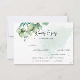 Cartão RSVP Casamento floral de Aquarela de Verão