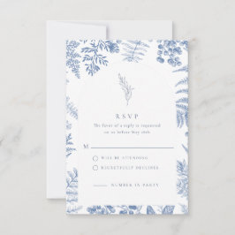 Cartão RSVP Casamento Floral de Blue Bloom francês legante