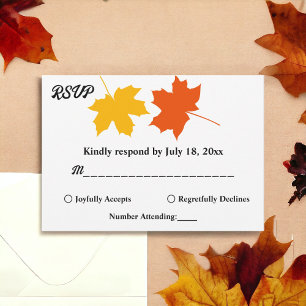 Cartão RSVP Casamento Floral de Boho Autumn