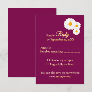 Cartão RSVP Casamento Floral de Cranberry
