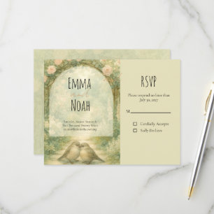 Cartão RSVP Casamento Floral de Jardim Inglês Caprichoso