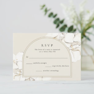 Cartão RSVP Casamento Floral de Orquídea Botânica
