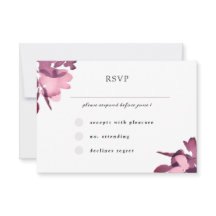 Casamento Floral de Plum de Aquarela Romântica