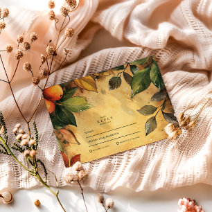 Cartão RSVP Casamento Floral de Pumpkin Spice