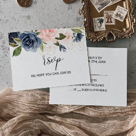 Cartão RSVP Casamento Floral de Queda Exquisita