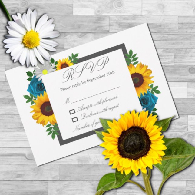Cartão RSVP Casamento Floral de Rosa Daisy Daisy (Criador carregado)