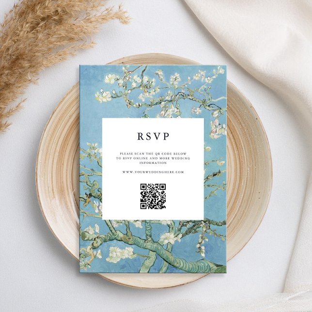 Cartão RSVP Casamento Floral de Vincent Van Gogh Almond Blosso (Criador carregado)