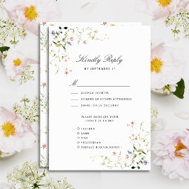 Cartão RSVP Casamento Floral do Jardim Moderno de Flor Selvage