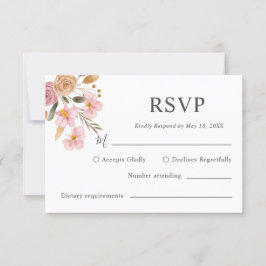 Cartão RSVP Casamento Floral Elegante
