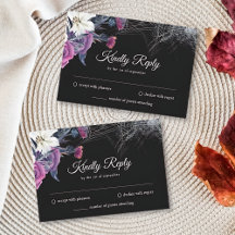 Casamento Floral Esqueleto Gótico Roxo Preto Elega