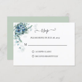 Cartão RSVP Casamento Floral Eucalyptus Dusty