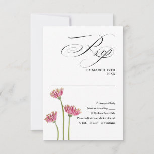 Cartão RSVP Casamento Floral Flores Silvestres Chic Elegante R