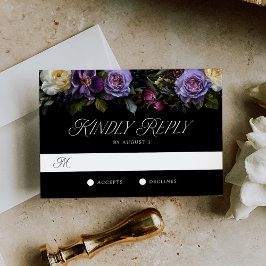 Cartão RSVP Casamento Floral Gótico Temperamental