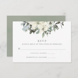 Cartão RSVP Casamento Floral Greenery de Ivory Sage