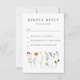Cartão RSVP Casamento Floral Mínimo de Orgulho gay LGBTQ de Fl