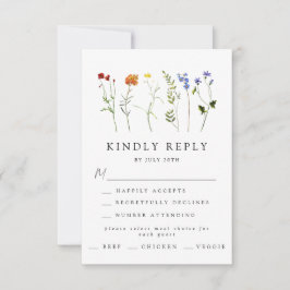 Cartão RSVP Casamento Floral Mínimo de Orgulho gay LGBTQ de Fl