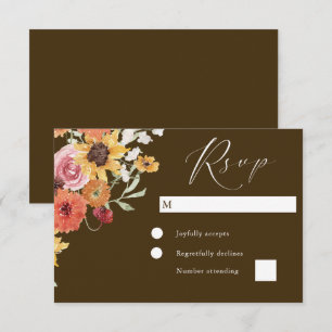 Cartão RSVP Casamento Floral Moderno Boho Verão