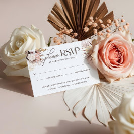 Cartão RSVP Casamento Floral Moderno da Bohemian Watercolor