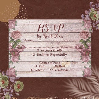 Cartão RSVP Casamento Floral por País Rosas Da Bacia Russa