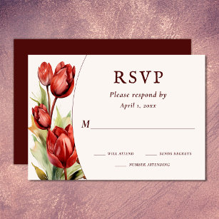 Cartão RSVP Casamento Floral Primavera